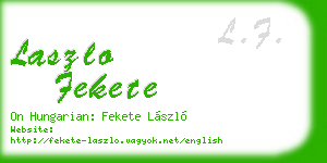 laszlo fekete business card